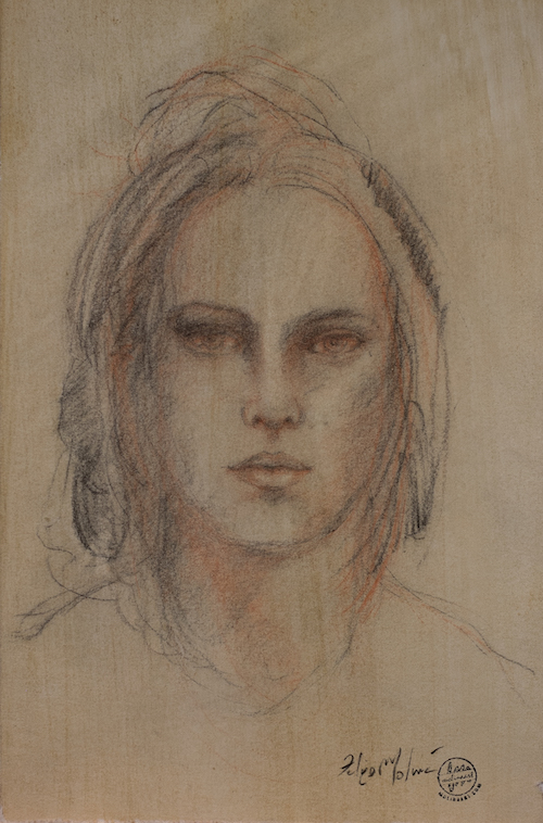 Study in Red and black: Charcoal on paper 9