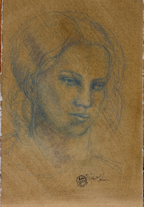 Girl in blue pencil: 9