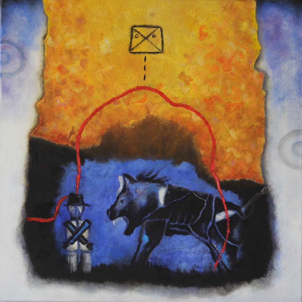 Hands tied (Manos atadas): oil on canvas 24