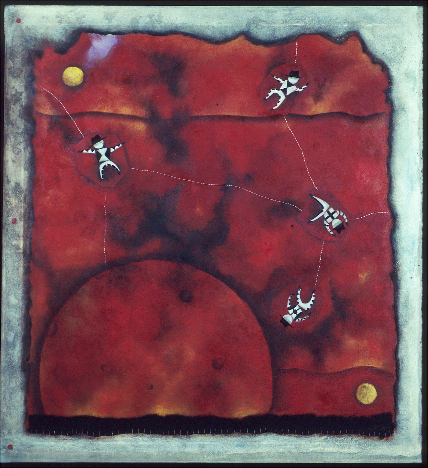 Lanzamiento a la luna: Oil on canvas 40