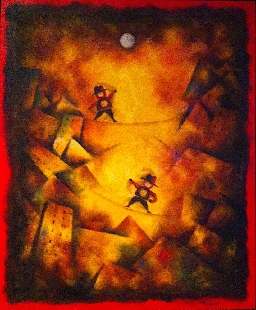 Cheerleaders: Oil on canvas 40