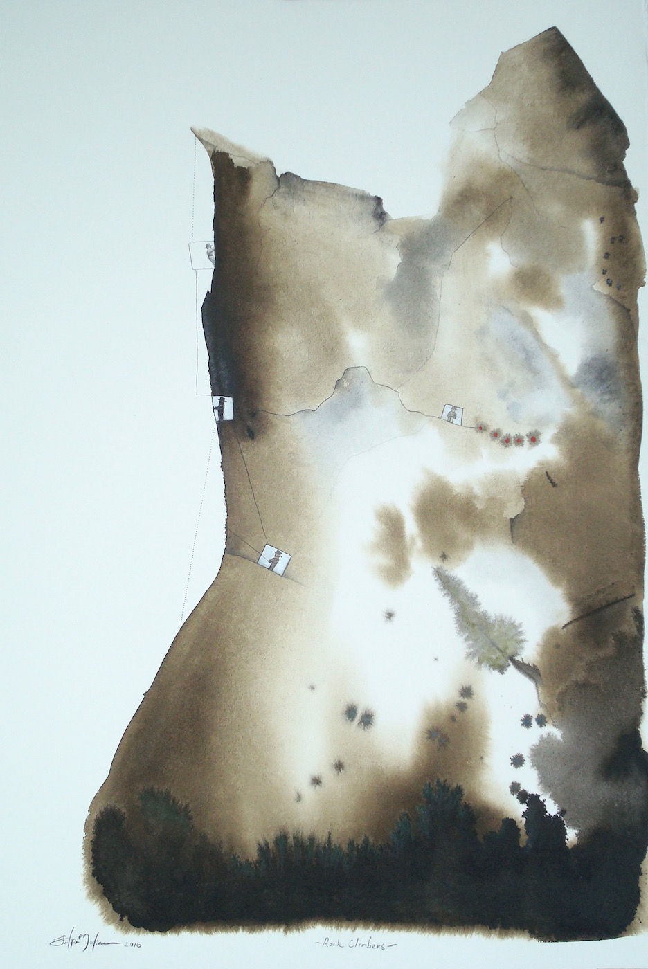 Rock Climbers: watercolor on paper 22