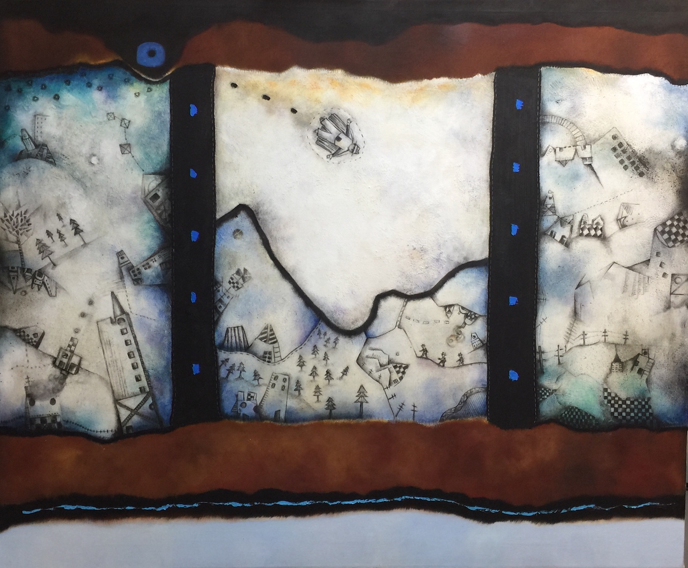 Last history of the world: Oil and sand on canvas 46
