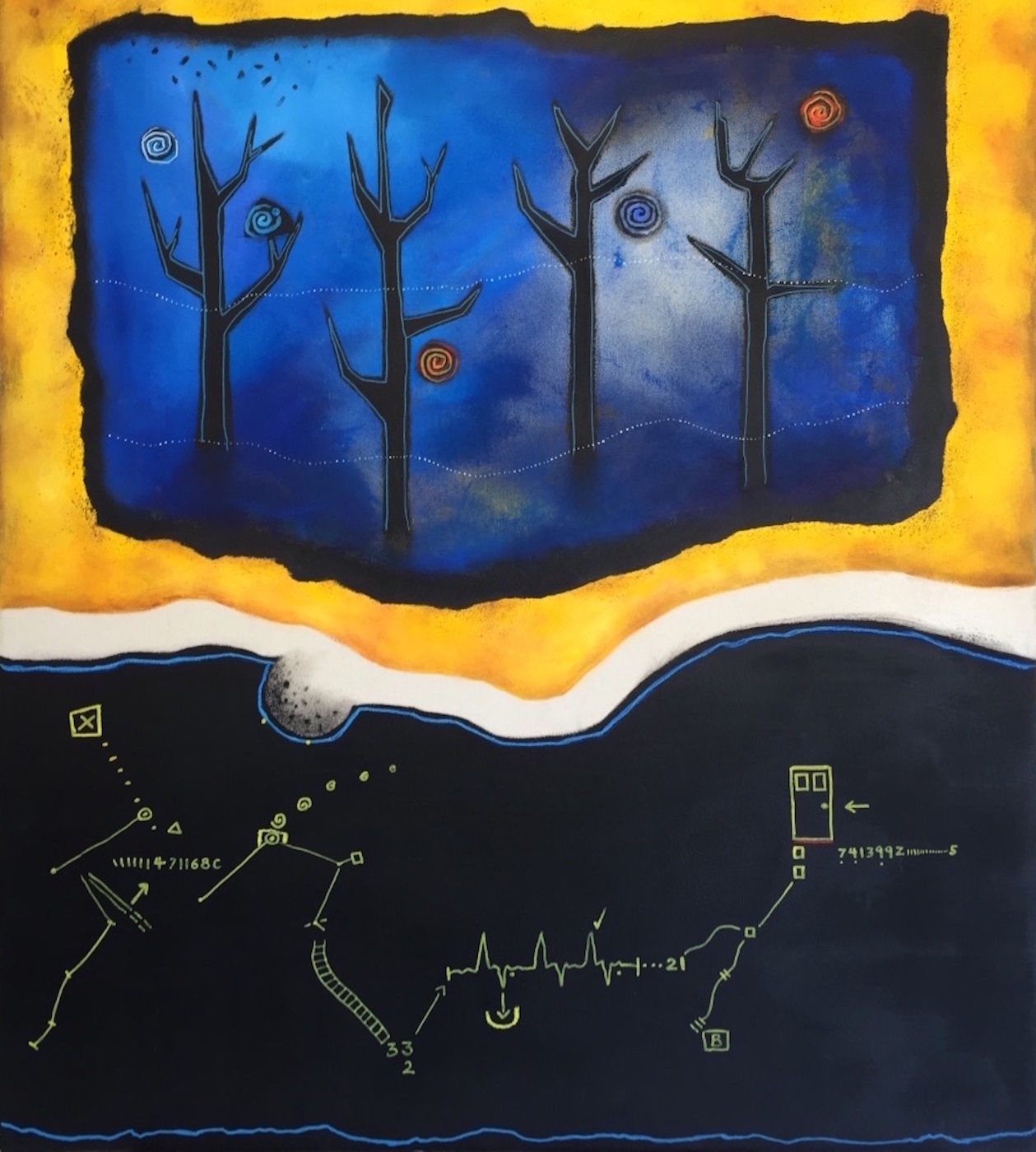 Dream Code: Acrylic on canvas 46