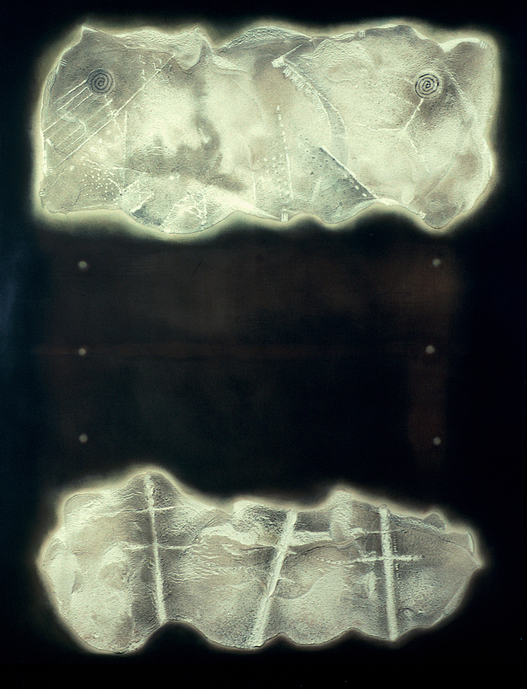 Telepoles: Oil and acrylic on canvas 72
