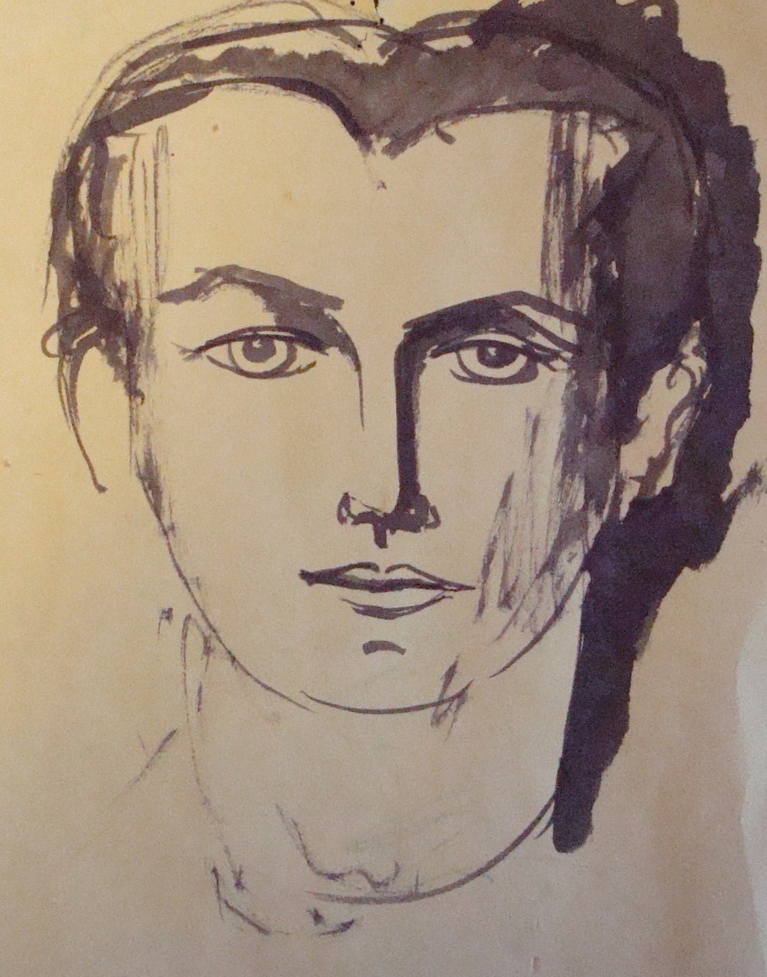 Young man in ink: Ink on paper 6