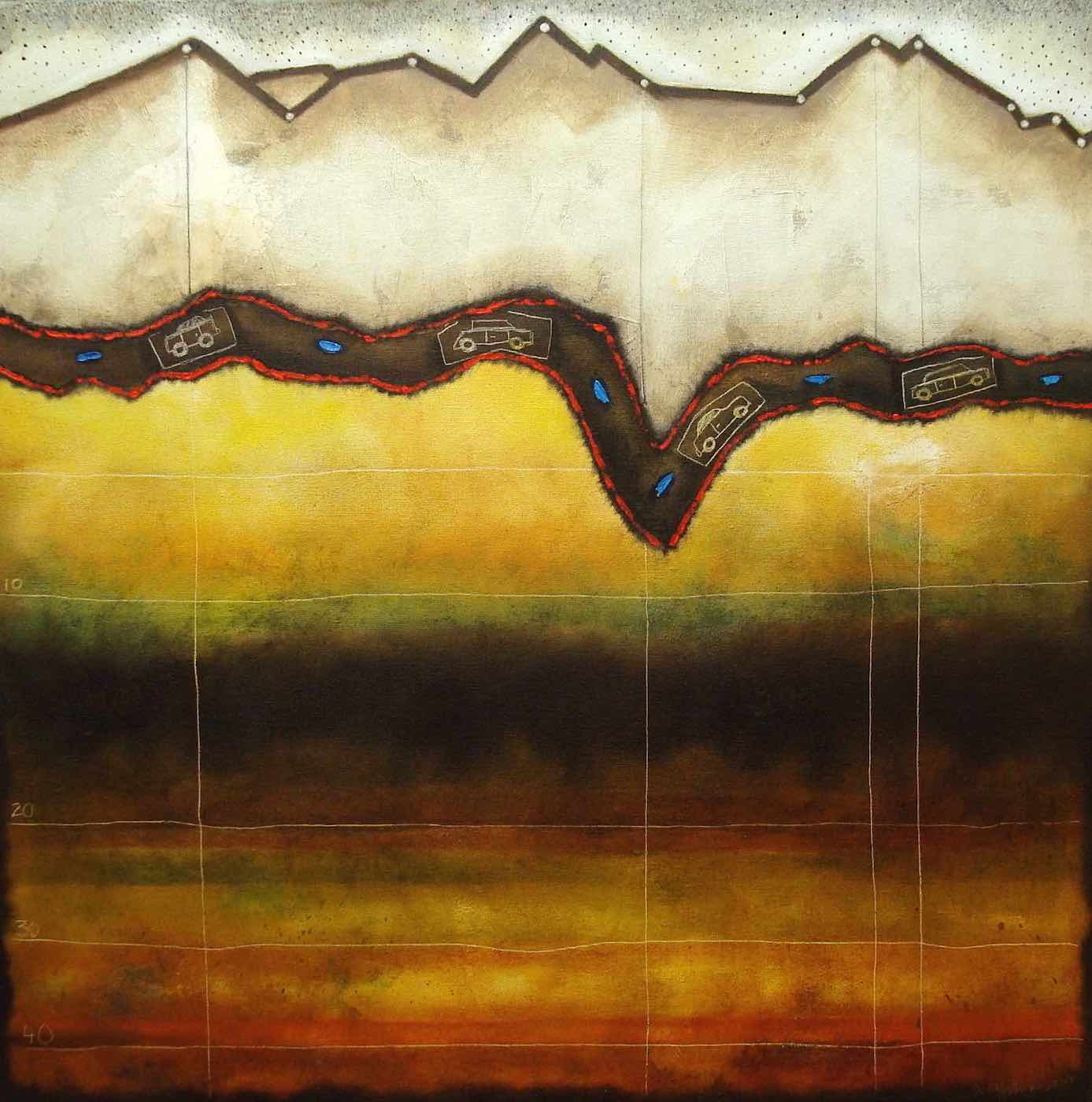 Earthquake Driver: oil on canvas 24