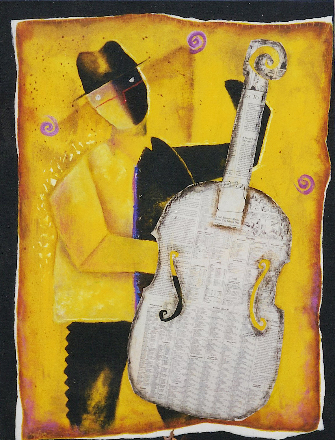 Bassist: Acrylic on canvas 40