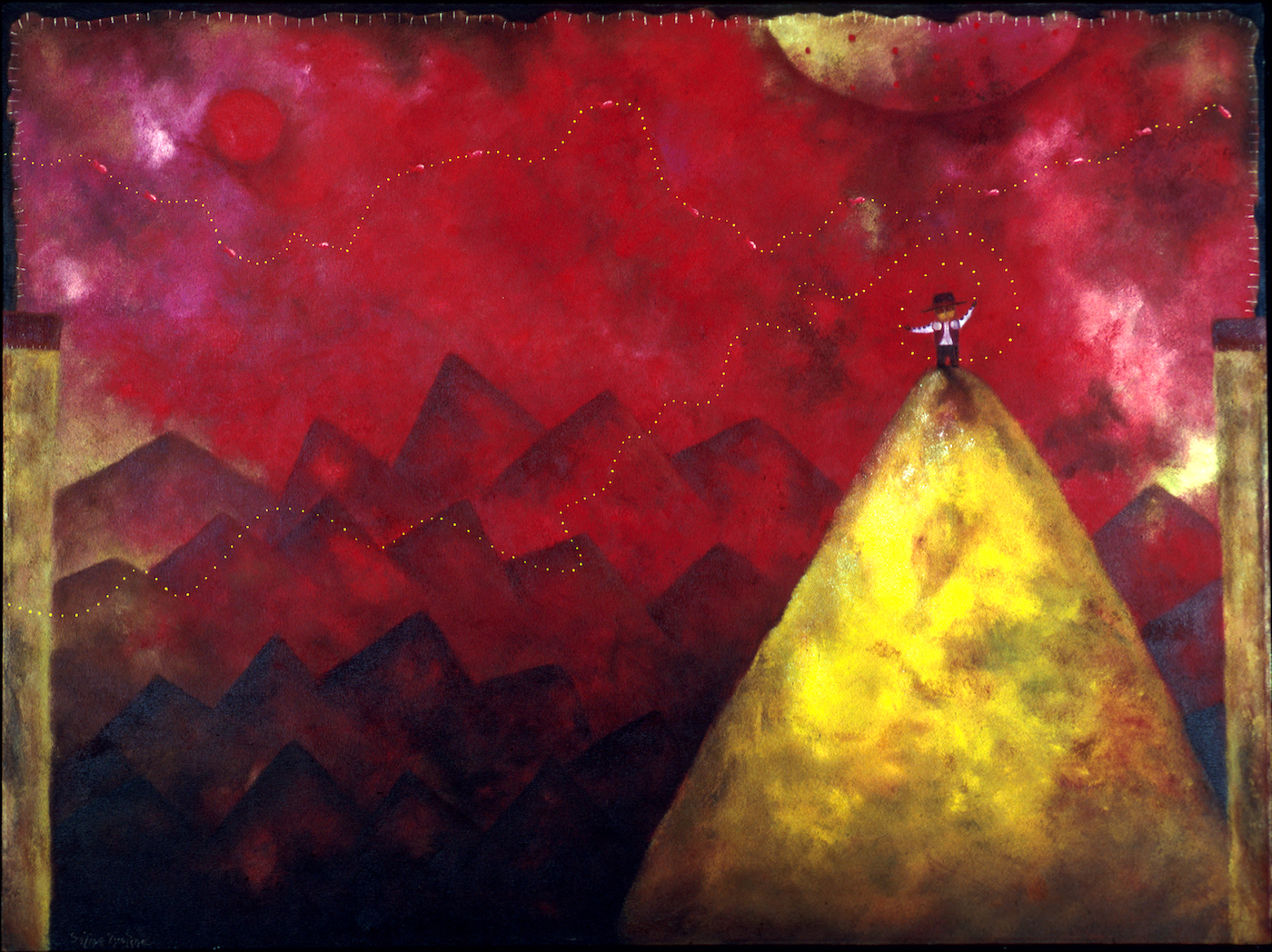 Fishing man: Oil on canvas 40