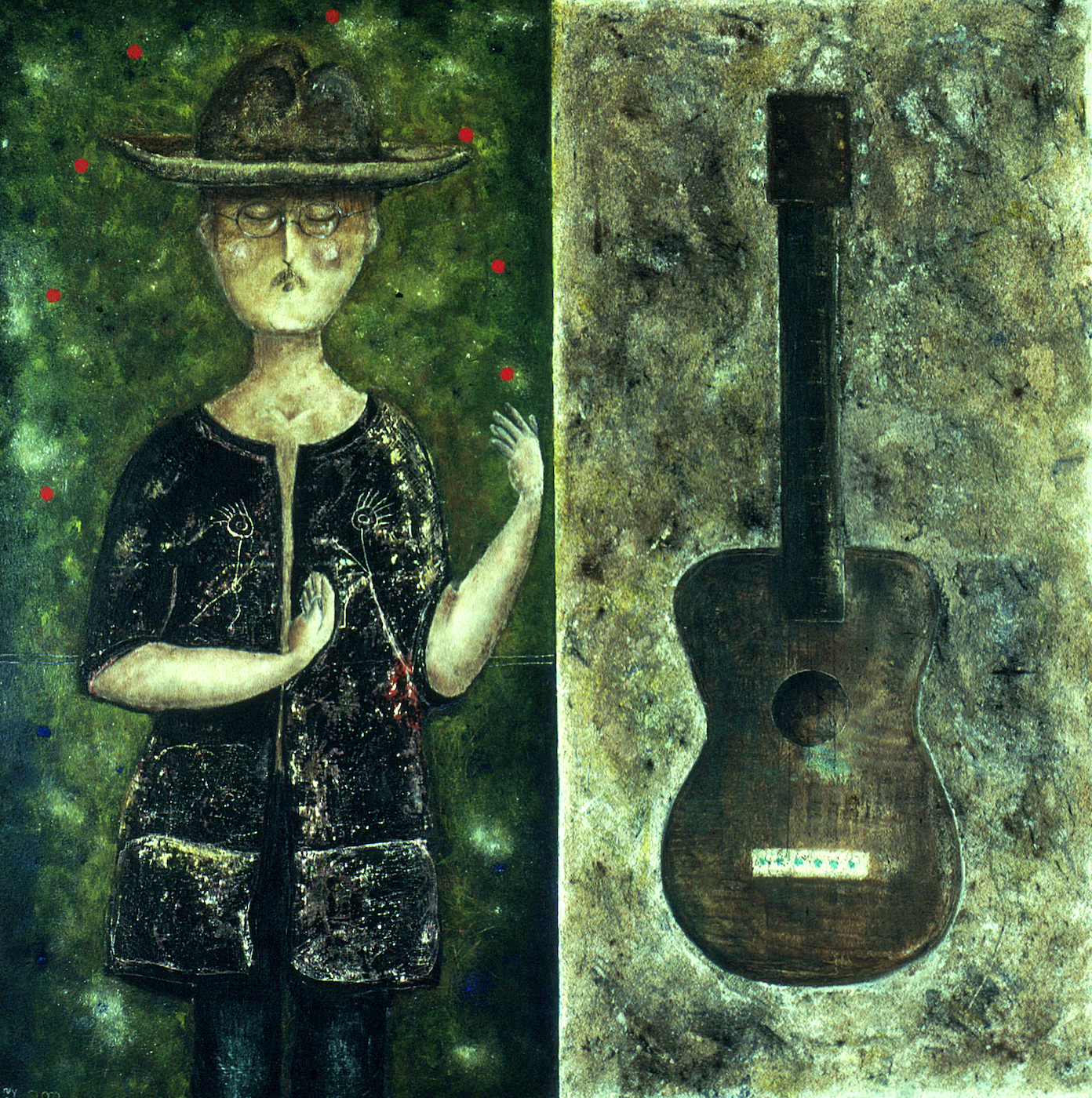 Guitarrista: Oil and sand on canvas 40