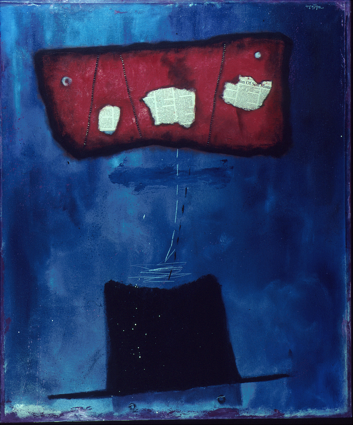 Money Man: Oil and paper on canvas 40