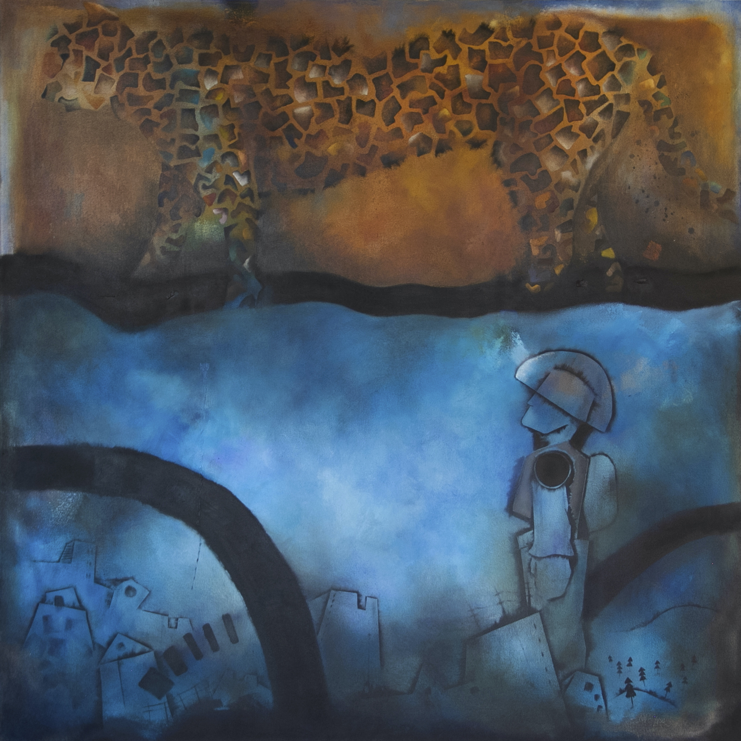 La memoria de la tierra (Remembering Earth) Oil on canvas 46