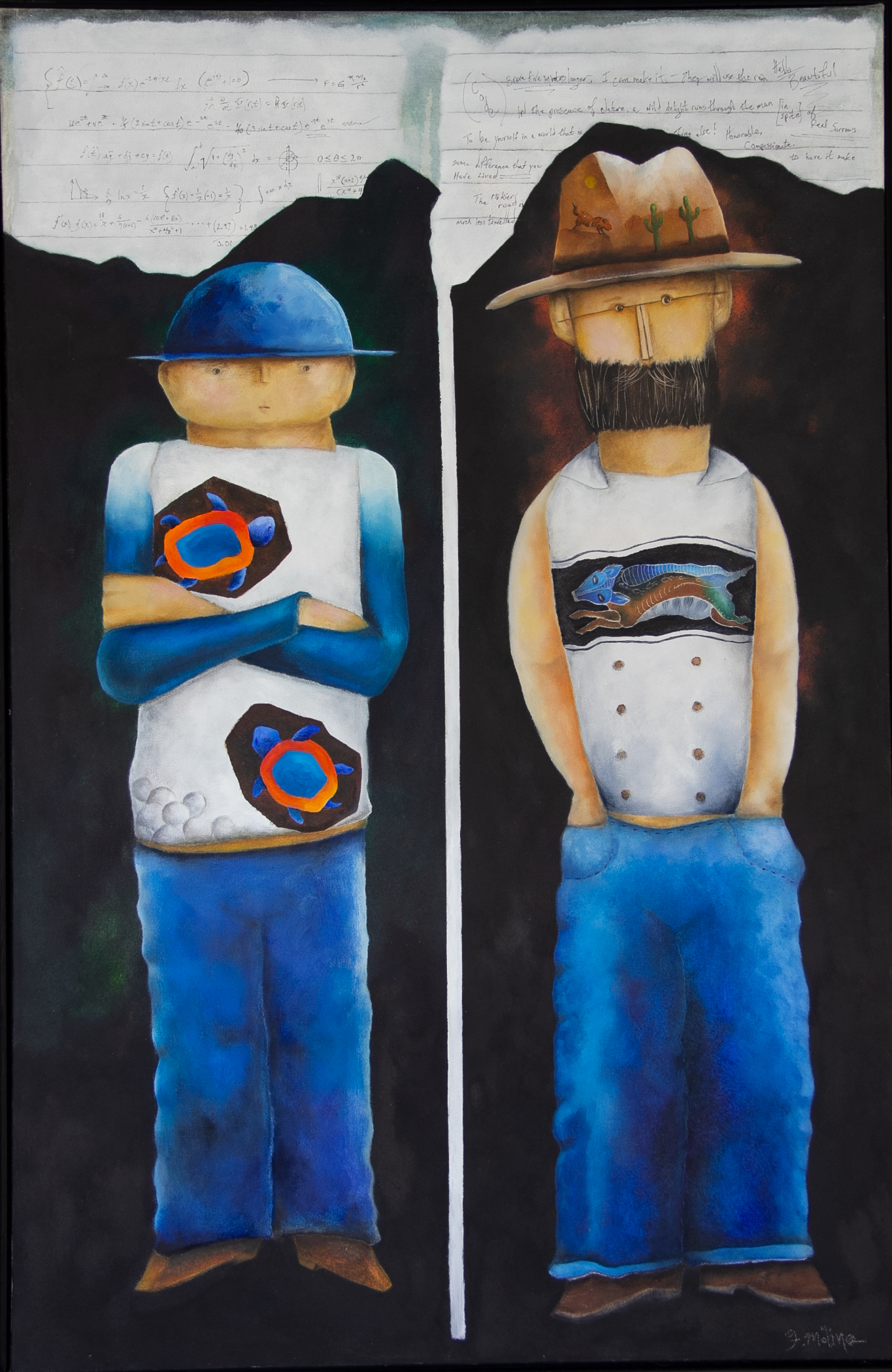 Mathematics and writing: Oil on canvas 46