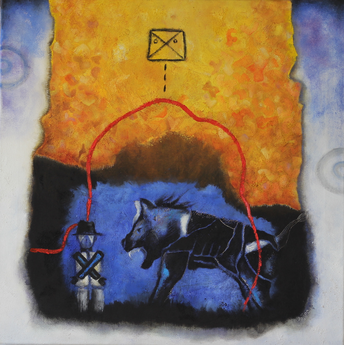 Manos atadas: oil on canvas 24